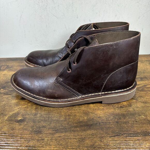 Clarks Bushacre 2 Desert Chukka Leather Brown 15522‎ Boots Shoe Men's Size 9 M - Picture 3 of 8